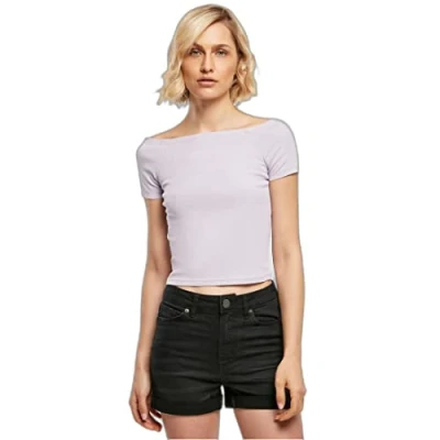 Image of Urban Classics OFF Shoulder Basic Tshirt, Women&#039;s, Size: 4XL, Lilac