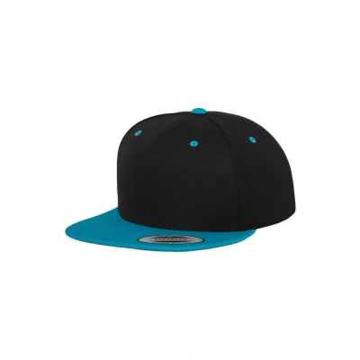Image of Flexfit Classic Snapback 2TONE Cap, Size: One Size, Black/turquoise