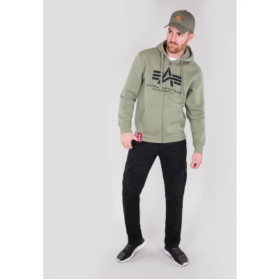 Image of Alpha Industries Zipup sweatshirt, Size: Medium, Olive