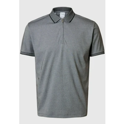 Image of Selected Homme FAVE NOOS Polo shirt, Men&#039;s, Size: Small, Medium grey melange