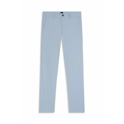 Image of BOSS Men&#039;s Chino Slim Fit Made of Elastic Cotton Satin, 470open blue, 32W / 32L