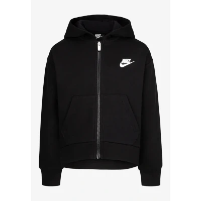 Image of Nike Sportswear CLUB HIGH LOW Hoodie Zipup sweatshirt for kids, Size: 2 3y, Black