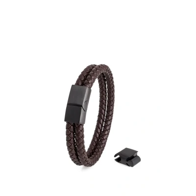 Image of Akitsune Simplicitas Bracelet, Men&#039;s, Size: 7,48&#039;&#039;, Black brown
