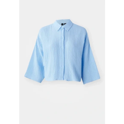Image of Vero Moda Vmnatali CROP Buttondown blouse, Women&#039;s, Size: XS, Airy blue