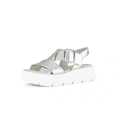 Image of Gabor Platform sandals, Women&#039;s, Size: 6.5, Silber weiss Leather
