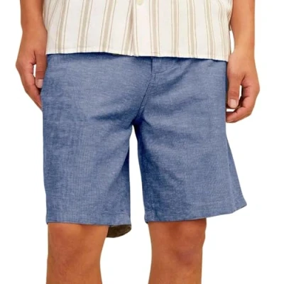 Image of JACK &amp; JONES Men&#039;s Jpstace Jjsummer Linen Blend Short Sn Chino, Blue, L