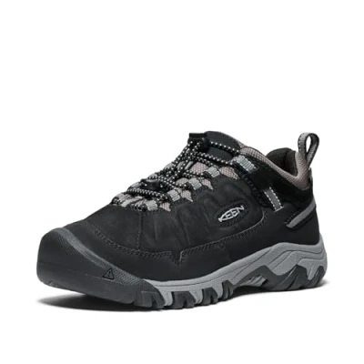 Image of Keen Targhee IV LOW WP Unisex Hiking shoes for kids, Size: 7k, Black Leather and textile