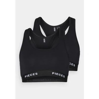 Image of PIECES Women&#039;s Bustier (Pack of 2), Black/Pack:2 pack Blk/Blk, L
