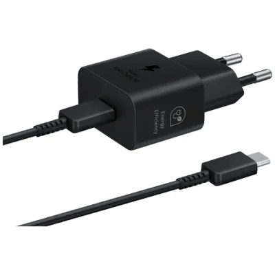 Image of Samsung Fast Charger USB C 25W + Cable Black