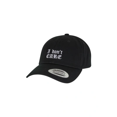 Image of Mister Tee I DONT CARE LOW Profile Twill Cap, Size: One Size, Black