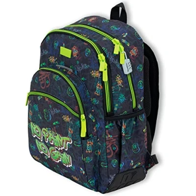 Image of OFITURIA School Backpack Boys Adjustable Trolley Large Capacity Double Zipper Laptop Compartment with Front Pocket and Side Pocket, Paint., L, Casual