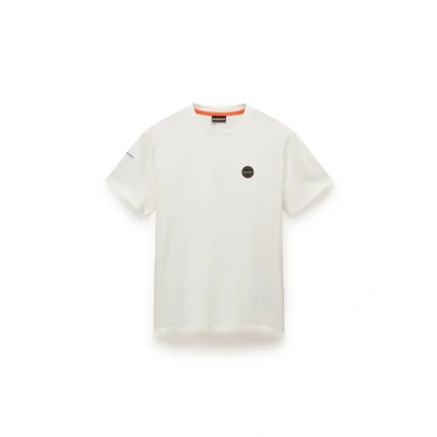 Image of Napapijri Badge Basic Tshirt, Men&#039;s, Size: XXL, White heron