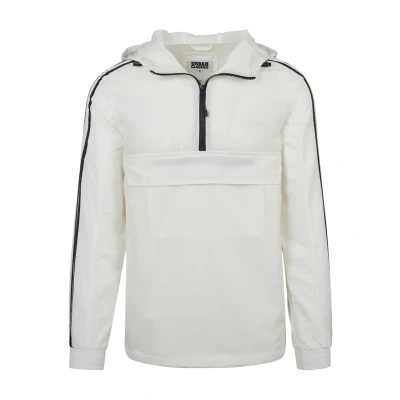Image of Urban Classics Crinkle Nylon PULL OVER Windbreaker, Men&#039;s, Size: Large, White/black