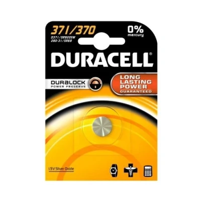 Image of 2x Duracell 371/370 SR920 with Silver Oxide (2 Blister Packs of 1 Battery) 2 Batteries