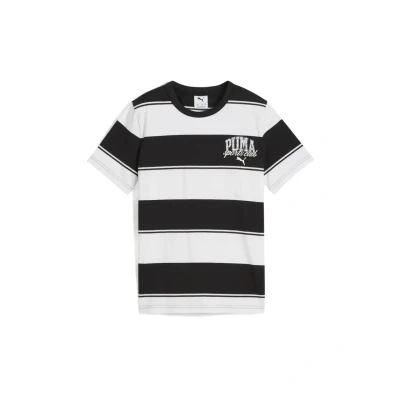Image of Puma Class Striped Print Tshirt for kids, Size: 8y(7 8y), Black