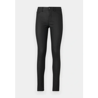 Image of Pieces Pcshape UP PARO Coated Jeans Skinny Fit, Women&#039;s, Size: XS, Black