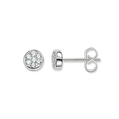 Image of Thomas SABO Sparkling Circles Earrings, Women&#039;s, Size: One Size, Silberfarben/weiß