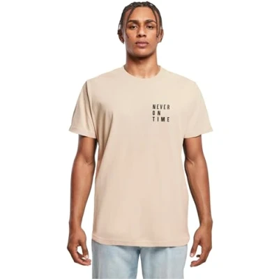 Image of Merchcode Never ON TIME Print Tshirt, Size: XXL, Sand