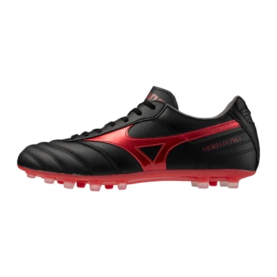 Image of Mizuno Morelia II PRO AG Moulded stud football boots, Men&#039;s, Size: 9.5, Black/morelia red/black sand shoes