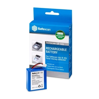 Image of Safescan LB 105 Rechargeable Battery that Powers The Counterfeit Detectors Lithium Supplies Money with Up To 30 Hours of Portable Power