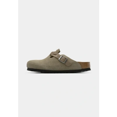 Image of Birkenstock Boston Narrow Slippers, Women&#039;s, Size: 2.5, Taupe Suede