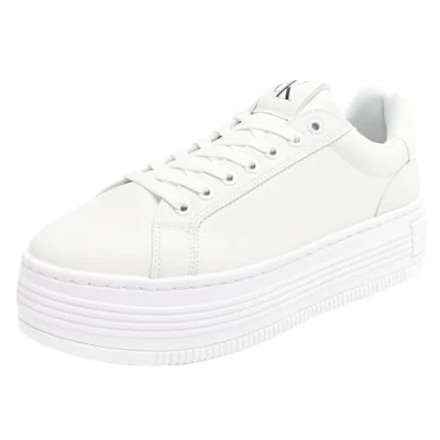 Image of Calvin Klein Jeans BOLD Trainers, Women&#039;s, Size: 7, Triple bright white Leather