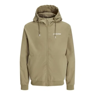 Image of JACK &amp; JONES Men&#039;s Jjerush Hood Bomber Noos Short Jacket, Crockery/detail: solid, L