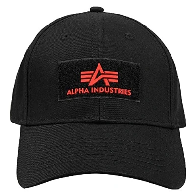 Image of ALPHA INDUSTRIES Cap VLC Ii Baseball for Men, Black/Red, One Size