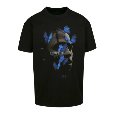 Image of Upscale by Mister Tee LE Papillon Oversize Print Tshirt, Size: XS, Black