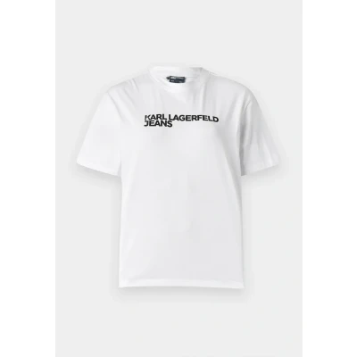 Image of Karl Lagerfeld Jeans Essential TEE Print Tshirt, Women&#039;s, Size: Small, White