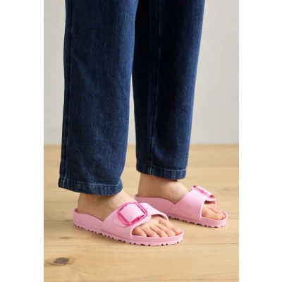 Image of Birkenstock Madrid BIG Buckle Narrow Pool slides, Women&#039;s, Size: 4.5, Fondant pink Synthetics