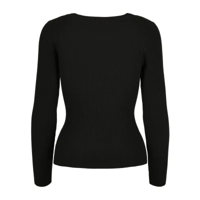 Image of Urban Classics Women&#039;s Ladies Wide Neckline Sweater Sweatshirt, Black, 3XL