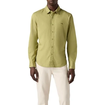 Image of Levi&#039;s Men&#039;s Long Sleeve Battery Housemark Slim Shirt, Sage, S