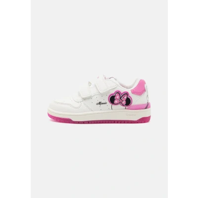 Image of Geox Disney Minnie Washiba GIRL Trainers for kids, Size: 9K, White/fuchsia Imitation leather/ textile