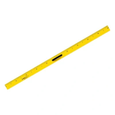 Image of Linex BB100 100cm Blackboard Ruler with Handle and Rubber Knobs Plastic Metric Split Centimetre Inch Scale Yellow