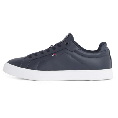 Image of Tommy Hilfiger ICON Court FLAG Trainers, Men&#039;s, Size: 6.5, Desert sky Leather