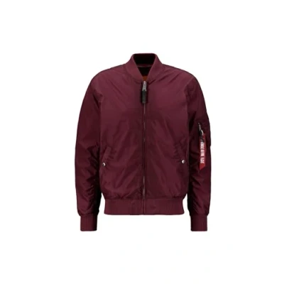 Image of Alpha Industries Bomber Jacket, Men&#039;s, Size: XL, Dark maroon