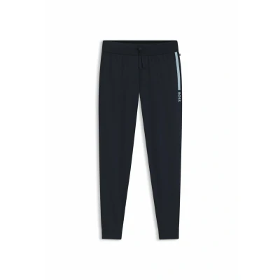 Image of BOSS Mens Authentic Pants Cotton Terry Logo Print Jogging Bottoms, 403 dark blue, M
