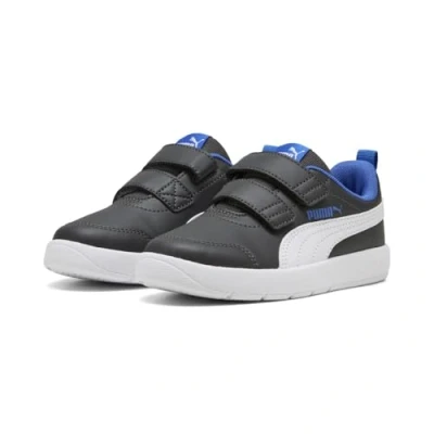Image of Puma Unisex Kid&#039;s Courtflex V3 V Ps Sneaker, Dusky Gray White Mountain Blue, 11.5 UK