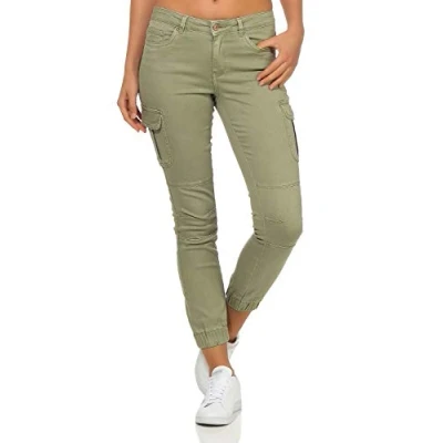Image of ONLY Women&#039;s ONLMISSOURI Life REG ANK Cargo BB AZG736 Jeans, Green (Oil Oil Green), 40W / 30L