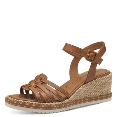 Image of Tamaris Wedge sandals, Women&#039;s, Size: 7.5, Cognac shoes