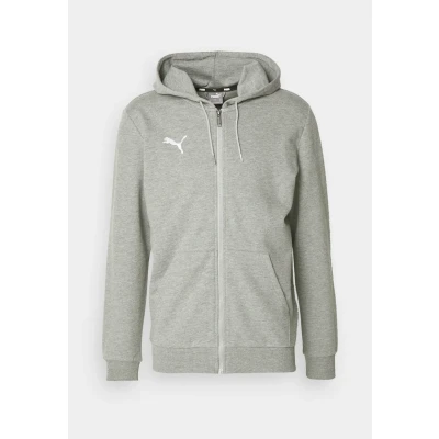 Image of Puma Teamgoal Casuals Hooded Jacket Zipup sweatshirt, Men&#039;s, Size: 3XL, Medium gray heather/white