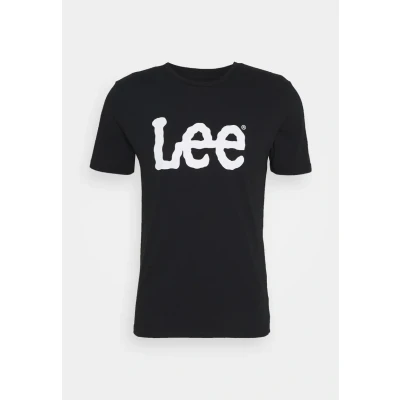 Image of Lee Woobly LOGO TEE Print Tshirt, Men&#039;s, Size: Small, Black