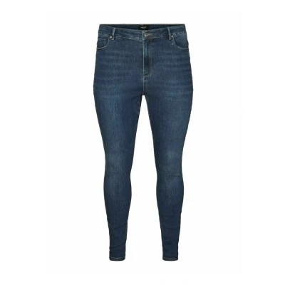 Image of VERO MODA Curve Women&#039;s Vmphia Hr Skinny J Gu3113 Noos Jeans, Dark Blue Denim, 54W x 32L, / 32L