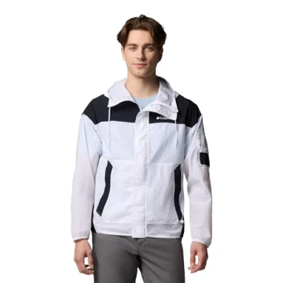 Image of Columbia CHALLENGER II Windbreaker, Men&#039;s, Size: XL, White/black