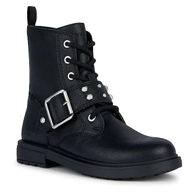 Image of Geox Eclair GIRL Laceup ankle boots for kids, Size: 10K, Black High quality imitation leather