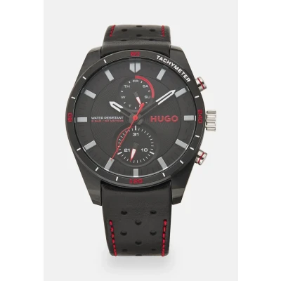 Image of HUGO FAST Watch, Men&#039;s, Size: One Size, Black