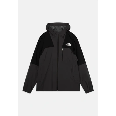 Image of The North Face TEEN HIKE Packable Shell Unisex Waterproof jacket for kids, Size: 7/8y, Black/asphalt grey