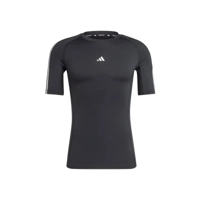 Image of adidas Performance Techfit Compression 3STRIPES Sports Tshirt, Men&#039;s, Size: XS, Black