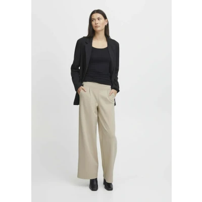 Image of ICHI Ihkate SUS LONG Trousers, Women&#039;s, Size: Large, Beige